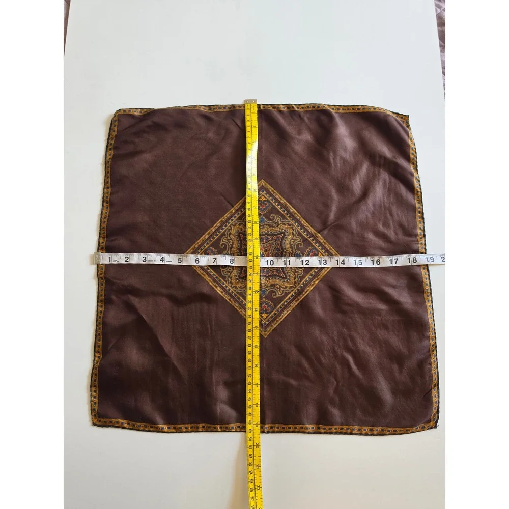DIOR VTG Art to Wear Dophamine Geometric Silk Chocolate Brown Square Scarf